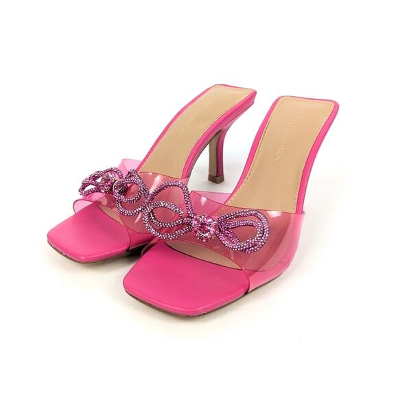 BCBGeneration Women Shoes Passion Pink Mistany Slip On Barbiecore Sandals Size 7 - Picture 2 of 10